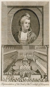 De rechtszaak van de hertogin van Kingston in Westminster Hall door English School