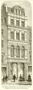 De detailhandel van de Religious Tract Society, nr. 65 St. Pauls Churchyard