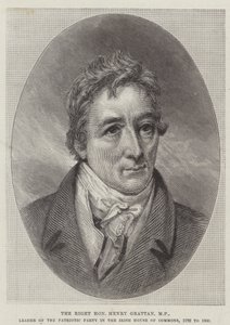 De Zeer Eerwaarde Henry Grattan, MP, Leider van de Patriottische Partij in het Ierse Lagerhuis door English School