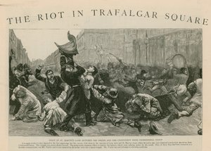 De rel in Trafalgar Square: Gevecht in St Martins Lane tussen de politie en de groep van Clerkenwell Green door English School