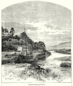 De rivier Conway bij Trefriw door English School