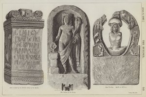 De Romeinse Muur en Romeinse Kunst in Groot-Brittannië (gravure) door English School