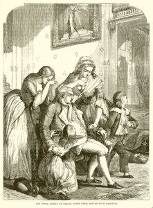 De koninklijke familie van Frankrijk na hun terugkeer uit Varennes