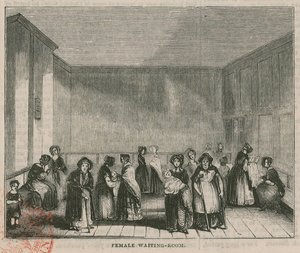 Het Royal Free Ziekenhuis, Grays Inn Road, Londen: Vrouwelijke wachtkamer door English School