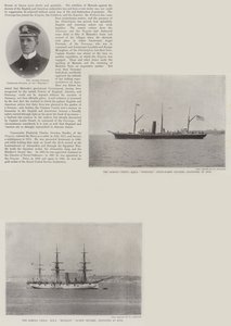 De Koninklijke Marine in Apia (gravure) door English School