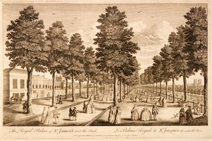 Het Koninklijk Paleis van St. James naast het park door English School