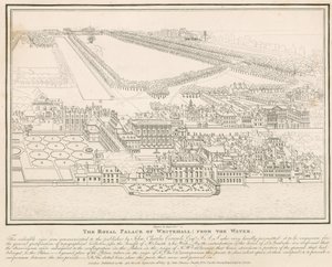 Het Koninklijk Paleis van Whitehall, vanaf het water door English School