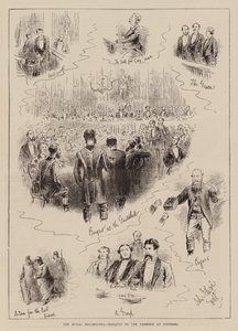 De Royal Staghounds, banket voor de boeren in Windsor (gravure) door English School