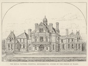 Het Royal Victoria Hospital, Bournemouth, geopend door de Prins van Wales door English School