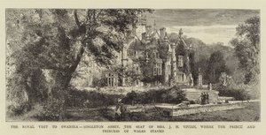 Het Koninklijk Bezoek aan Swansea, Singleton Abbey, het Huis van Mevrouw J H Vivian, waar de Prins en Prinses van Wales verbleven