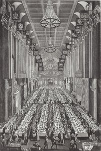 Het koninklijk banket in Guildhall op 9 november 1837 door English School