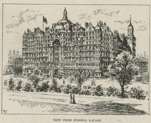 Het Russell Hotel, uitzicht vanaf Russell Square