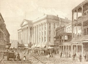Het Saint Charles Hotel aan St. Charles Street, New Orleans in de jaren 1880 door English School