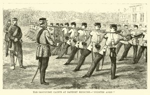 De Sandhurst Cadetten bij Bajonet Oefening door English School