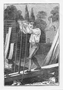 De zaagmolen, uit De jonge vakman of Boek van Engelse beroepen, 1839 door English School