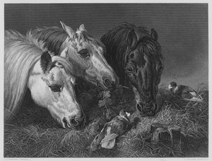 De Karige Maaltijd, uit het schilderij in de Vernon Gallery door English School