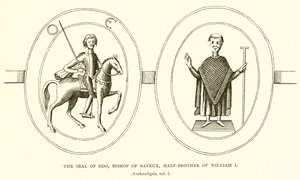 Het zegel van Odo, bisschop van Bayeux, halfbroer van Willem I door English School