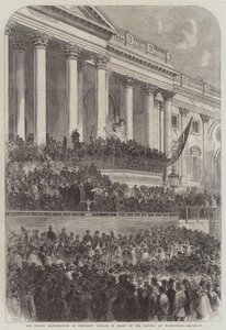 De Tweede Inauguratie van President Lincoln voor het Capitool in Washington door English School