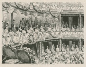 De sjah van Perzië in Engeland; Het staatsbezoek aan de Royal Italian Opera, Covent Garden door English School
