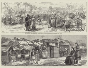 Het Kamp van de Shakers in Hordle (gravure) door English School