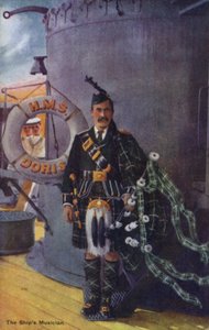 De muzikant van het schip, doedelzakspeler door English School