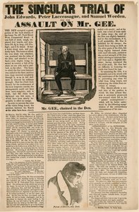 Het Opmerkelijke Proces voor de Aanval op Mr Gee, 1834 door English School
