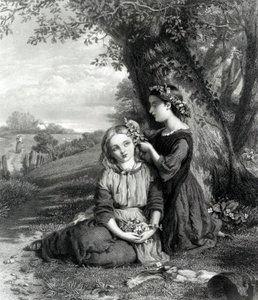 De zusters, gepubliceerd in het Art Journal (1867), gegraveerd door C. Cousen, 1867 door English School