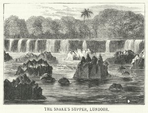 Het avondmaal van de slang, Lundoor (gravure) door English School