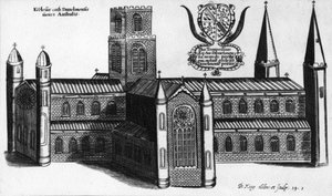 De Zuidelijke Buitenkant van de Kathedraal van Durham, 1660 door English School