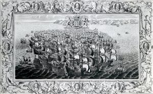 De Spaanse Armada, gepubliceerd door John Pine, 1739 door English School