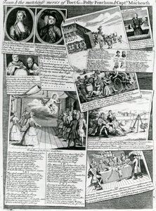 Het toneelmedley dat de beleefde smaak van de stad en de onovertroffen verdiensten van dichter G., Polly Peachum en kapitein Macheath vertegenwoordigt, ca.1728