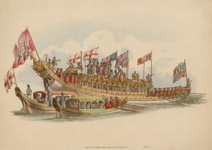 De Stationers Barge, rivier de Theems, Londen door English School