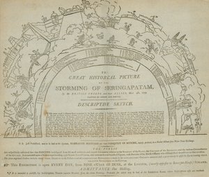 De Bestorming van Seringapatam, geschilderd door Robert Ker Porter, panorama in het Lyceum, Strand, Londen