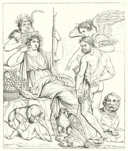 Het Verhaal van Hercules en Telephus (gravure) door English School