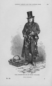 De Straatverkoper van Hondenhalsbanden (gravure)