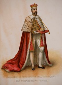 De drager van de bol bij de kroning van koning Edward VII