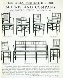 De Sussex Rush-Seated Chairs, gemaakt door Morris and Company door English School