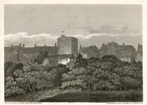 Het Zwanentheater aan de Bankside zoals het verscheen in 1614 door English School