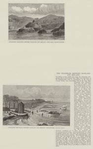 De telefoon tussen Schotland en Ierland (gravure) door English School