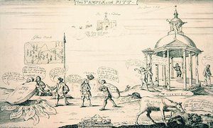 De Tempel en Pitt (gravure) door English School