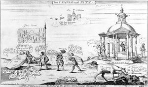 De tempel en Pitt, 1757 door English School