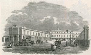 Het eindstation van de nieuwe South-Eastern Railway bij London Bridge door English School