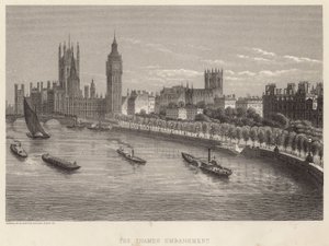 De Thames Embankment, Londen door English School