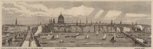De Thames Embankment aan de noordzijde van de Thames van het Palace of Westminster tot Blackfriars Bridge
