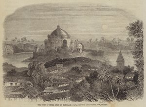 Het graf van Shere Shah in Sasseram (gravure) door English School