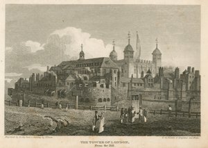 De Tower of London vanaf de heuvel door English School