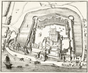 De Tower of London in de 15e eeuw, uit 