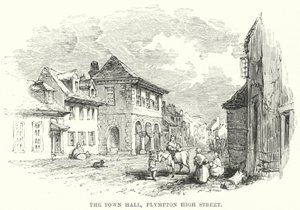 Het Stadhuis, Plympton High Street (gravure) door English School