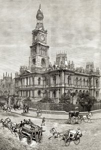 Het stadhuis, Sydney, ca. 1880, uit 