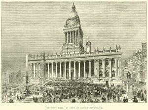 Het Stadhuis, een openluchtbandoptreden door English School